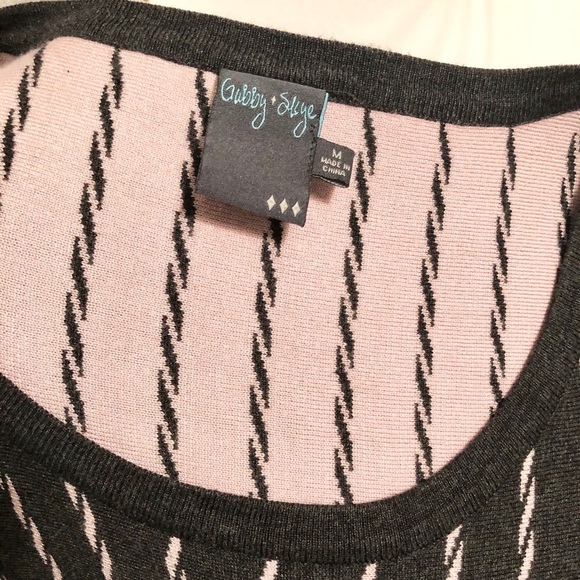 Gabby Skye Gray & Pink Striped Sweater Dress - Picture 11 of 13